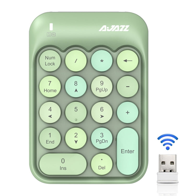 Lisslune | Ajazz AK18 2.4G Mini Wireless Multicolor Keys Numeric Keypad (Green)