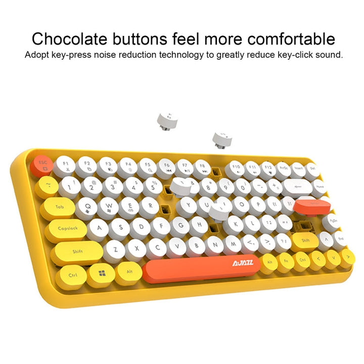 Lisslune | Ajazz 308I Tablet Mobile Phone Computer Home Office Wireless Keyboard (Green)