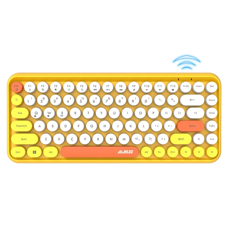Lisslune | Ajazz 308I 84 Keys Tablet Mobile Phone Computer Home Office Bluetooth Keyboard (Yellow)
