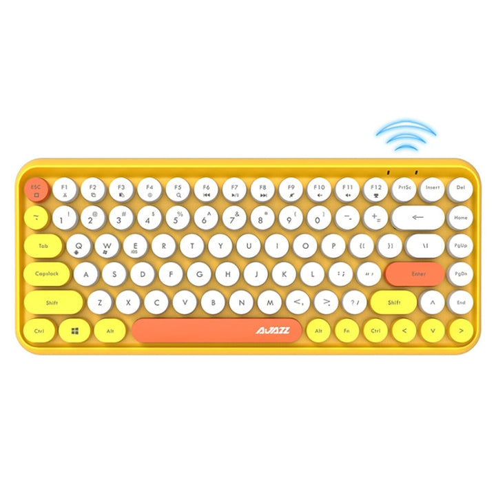 Lisslune | Ajazz 308I 84 Keys Tablet Mobile Phone Computer Home Office Bluetooth Keyboard (Yellow)