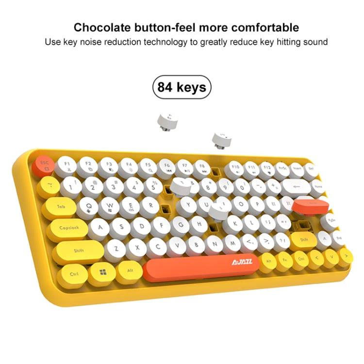 Lisslune | Ajazz 308I 84 Keys Tablet Mobile Phone Computer Home Office Bluetooth Keyboard (Yellow)