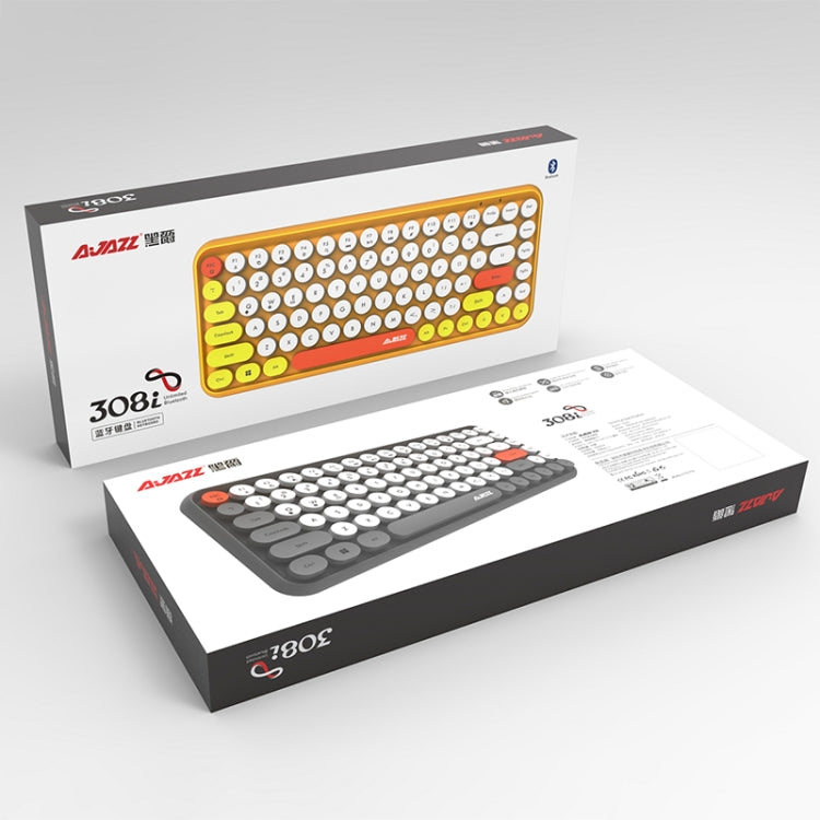 Lisslune | Ajazz 308I 84 Keys Tablet Mobile Phone Computer Home Office Bluetooth Keyboard (Yellow)