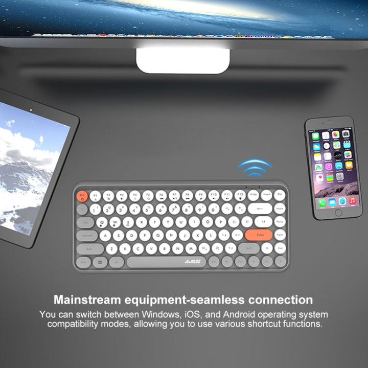 Lisslune | Ajazz 308I 84 Keys Tablet Mobile Phone Computer Home Office Bluetooth Keyboard (Yellow)