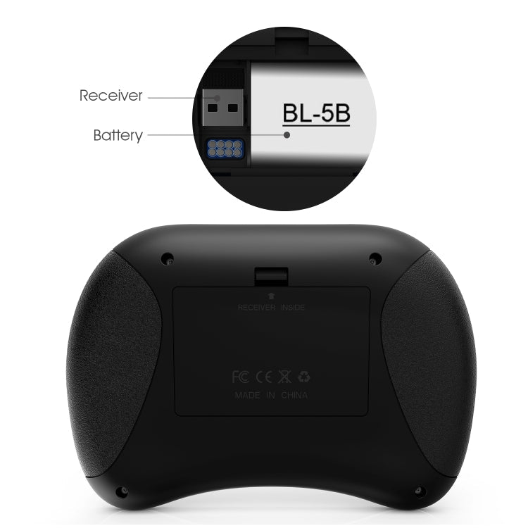 Lisslune | Rii X8 RT716 2.4GHz Mini Wireless QWERTY 71 Key Keyboard, 2.5 Inch Touchpad Combo with Backlight (Black)