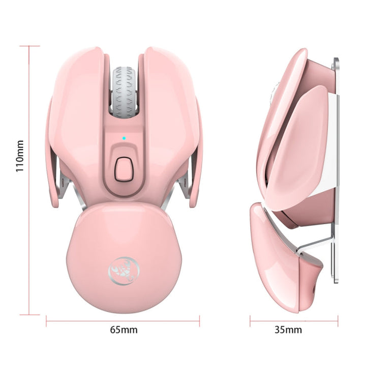 Lisslune | HXSJ T37 2.4GHz 1600dpi 3-Mode Adjustable Wireless Silent Mouse (Pink)