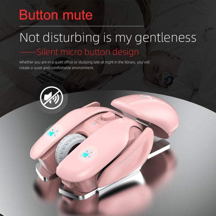 Lisslune | HXSJ T37 2.4GHz 1600dpi 3-Mode Adjustable Wireless Silent Mouse (Pink)