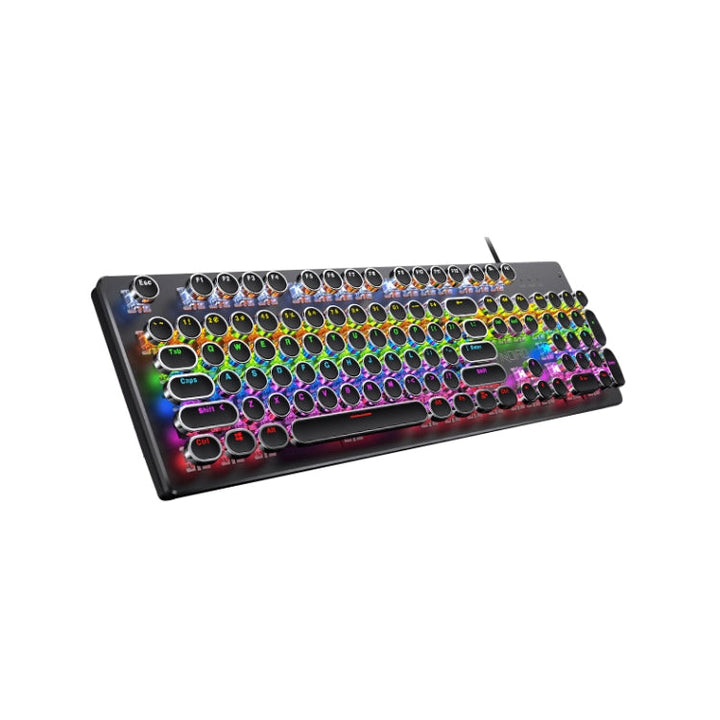 Lisslune | YINDIAO Electroplating Punk Mixed Light USB Mechanical Gaming Wired Keyboard, Black Shaft (Black)