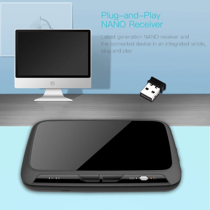 Lisslune | H18+ 2.4GHz Mini Wireless Keyboard Full-Touchpad with 3-level adjustable backlight (Black)