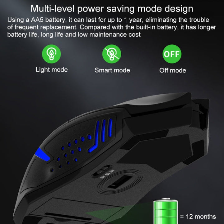 Lisslune | ET X-08 7-Button 2400DPI 2.4G Wireless Silent Gaming Mouse with USB Receiver & Colorful Backlighting (Black)