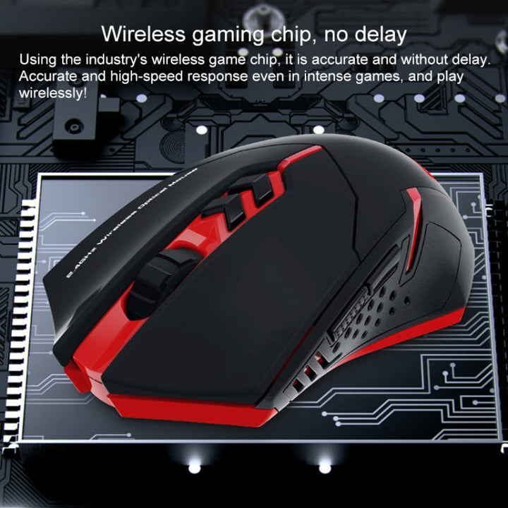 Lisslune | ET X-08 7-Button 2400DPI 2.4G Wireless Silent Gaming Mouse with USB Receiver & Colorful Backlighting (Black)