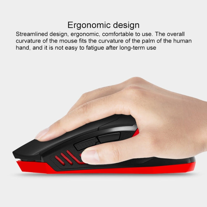 Lisslune | ET X-08 7-Button 2400DPI 2.4G Wireless Silent Gaming Mouse with USB Receiver & Colorful Backlight (Red)