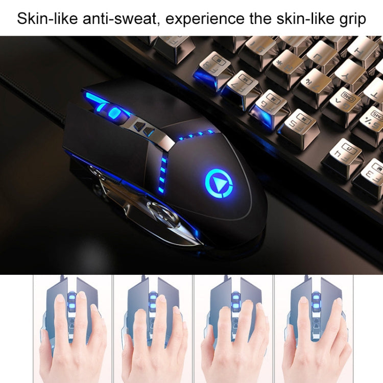 Lisslune | YINDIAO V2 Mechanical Feel Gaming Keyboard Mouse Set (Black Orange Yellow Light)