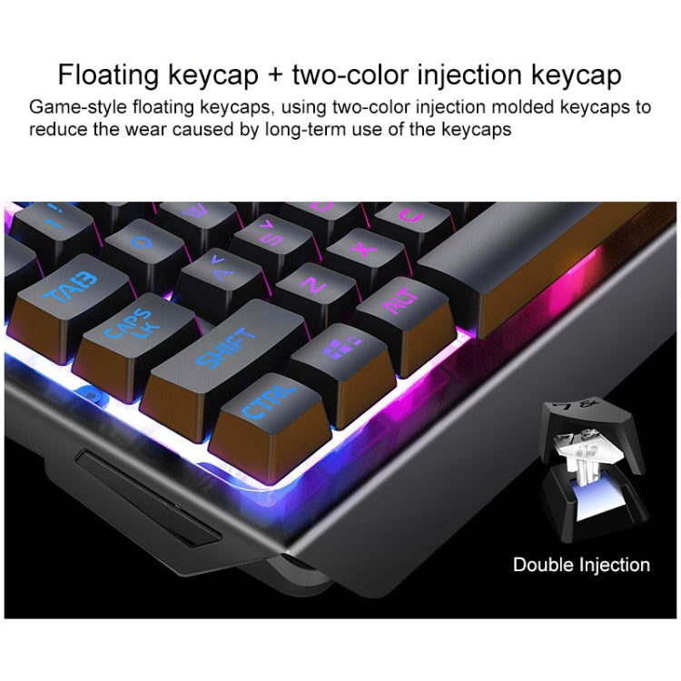 Lisslune | YINDIAO V2 Mechanical Feel Gaming Keyboard Mouse Set (Black Rainbow Light)
