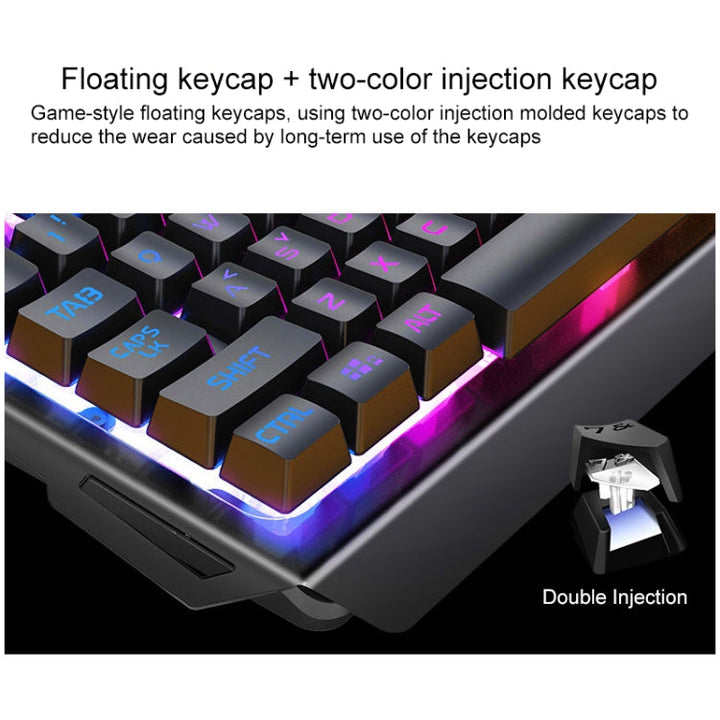 Lisslune | YINDIAO V2 Mechanical Gaming Keyboard Mouse Set (White Rainbow Light)