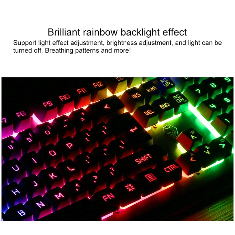 Lisslune | YINDIAO V2 Mechanical Feel Gaming Keyboard Mouse Set (Black Orange Yellow Light)