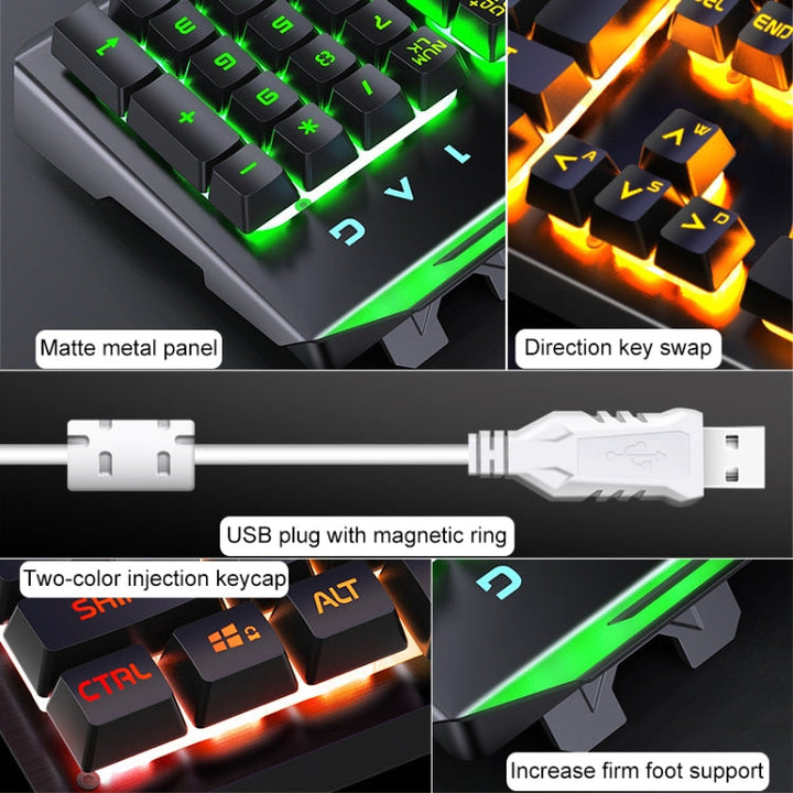 Lisslune | YINDIAO V2 Mechanical Gaming Keyboard Mouse Set (White Rainbow Light)