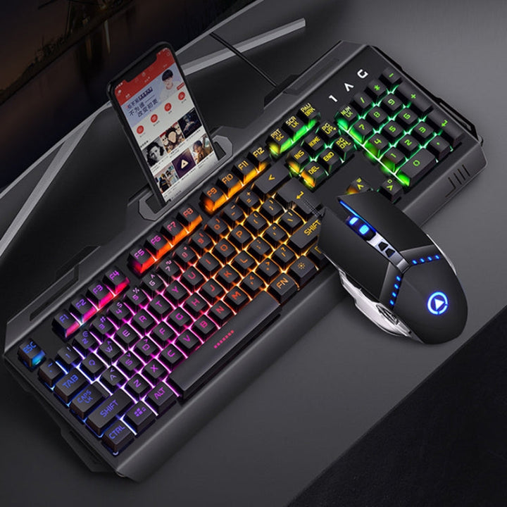 Lisslune | YINDIAO V2 Silent Mechanical Feel Gaming Keyboard Mouse Set (Black)
