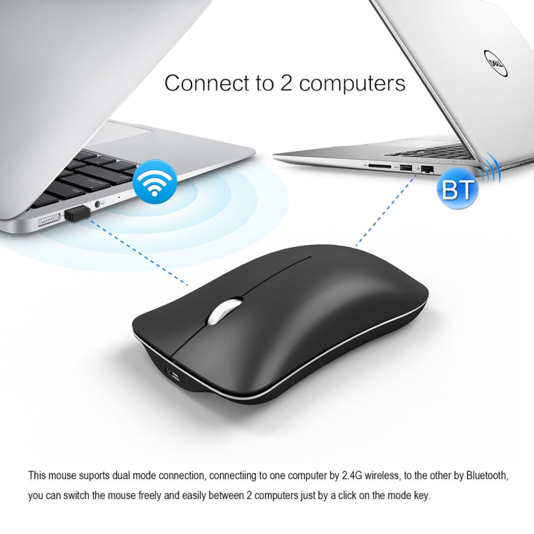 Lisslune | HXSJ T23 Bluetooth + 2.4GHz Wireless Dual Modes 4-Button 1600 DPI Adjustable Ergonomic Optical Mouse