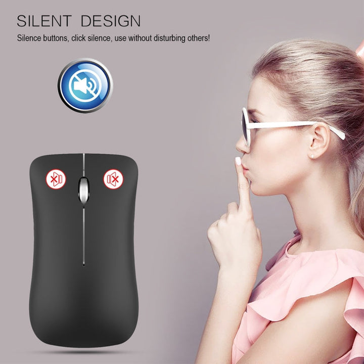 Lisslune | HXSJ T23 Bluetooth + 2.4GHz Wireless Dual Modes 4-Button 1600 DPI Adjustable Ergonomic Optical Mouse