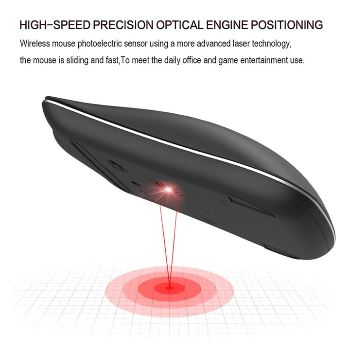 Lisslune | HXSJ T23 Bluetooth + 2.4GHz Wireless Dual Modes 4-Button 1600 DPI Adjustable Ergonomic Optical Mouse