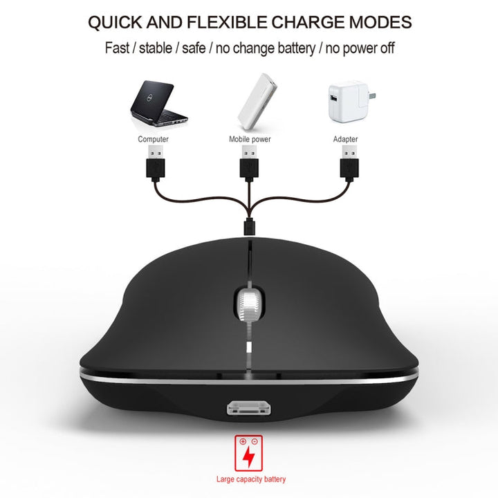 Lisslune | HXSJ T23 Bluetooth + 2.4GHz Wireless Dual Modes 4-Button 1600 DPI Adjustable Ergonomic Optical Mouse