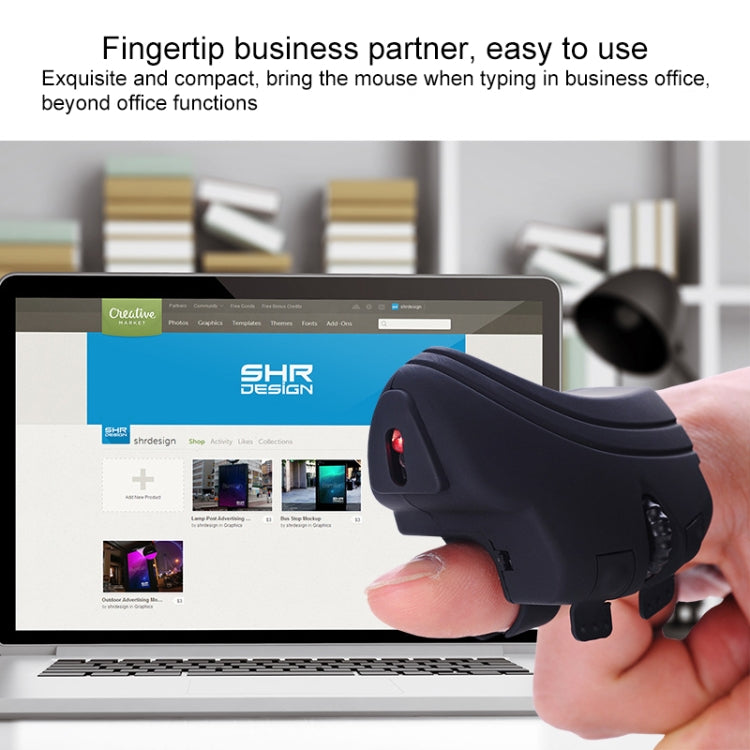 Lisslune | GM306DM 2.4G Lazy Finger Ring Mouse Rechargeable Wireless Mouse (Black)