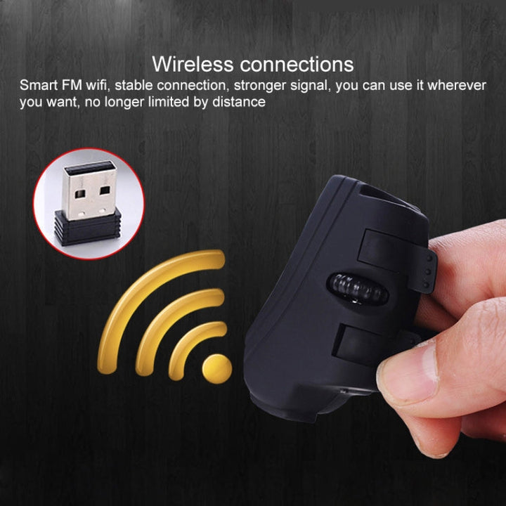 Lisslune | GM306DM 2.4G Lazy Finger Ring Mouse Rechargeable Wireless Mouse (Black)