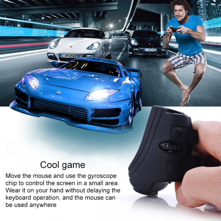 Lisslune | GM306DM 2.4G Lazy Finger Ring Mouse Rechargeable Wireless Mouse (Black)
