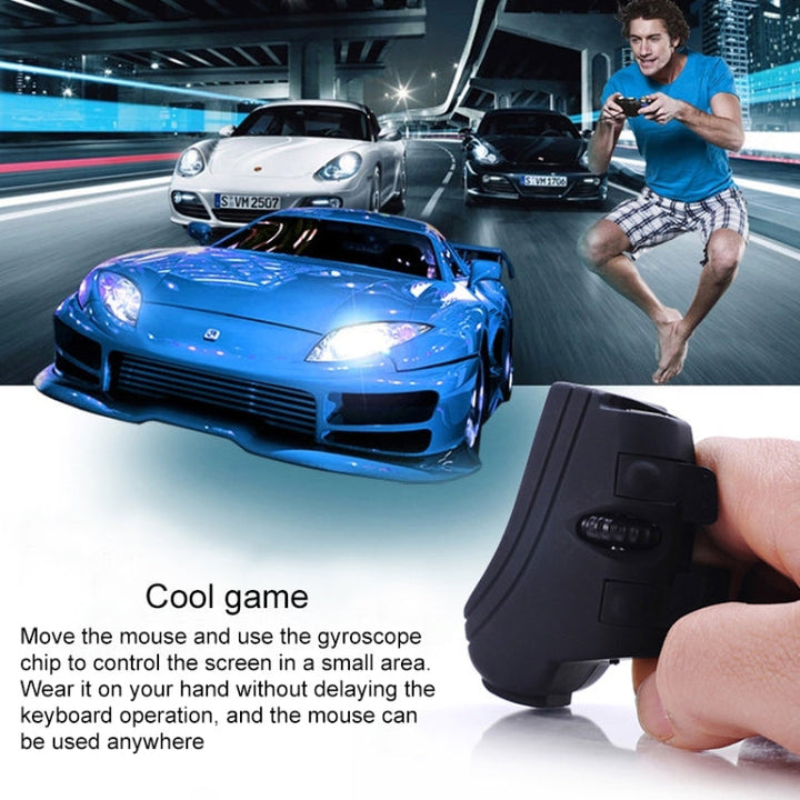 Lisslune | GM306DM 2.4G Lazy Finger Ring Mouse Rechargeable Wireless Mouse (Black)