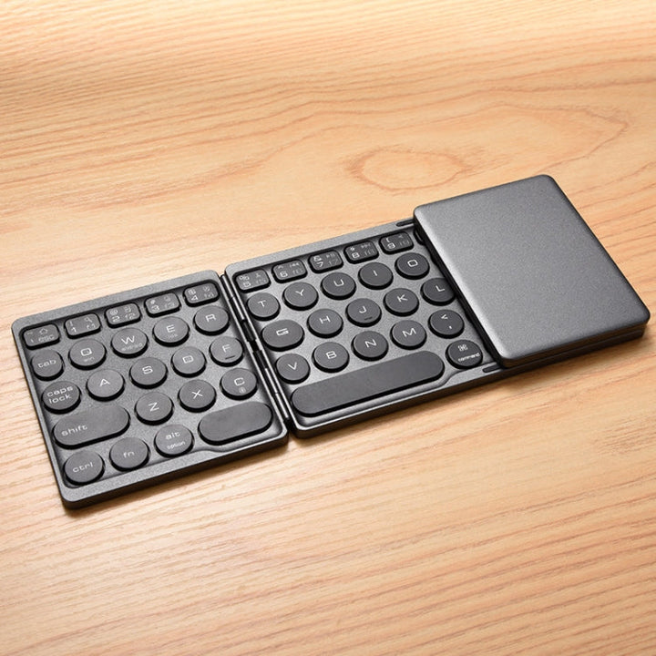 Lisslune | GK408 Triple rechargeable wireless Bluetooth keyboard with touchpad, supports Android / IOS / Windows (Black Gray)