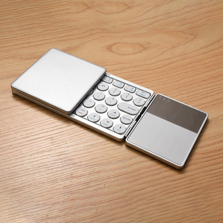 Lisslune | GK408 Triple Rechargeable Wireless Bluetooth Keyboard with Touchpad, Support for Android / IOS / Windows (Silver)