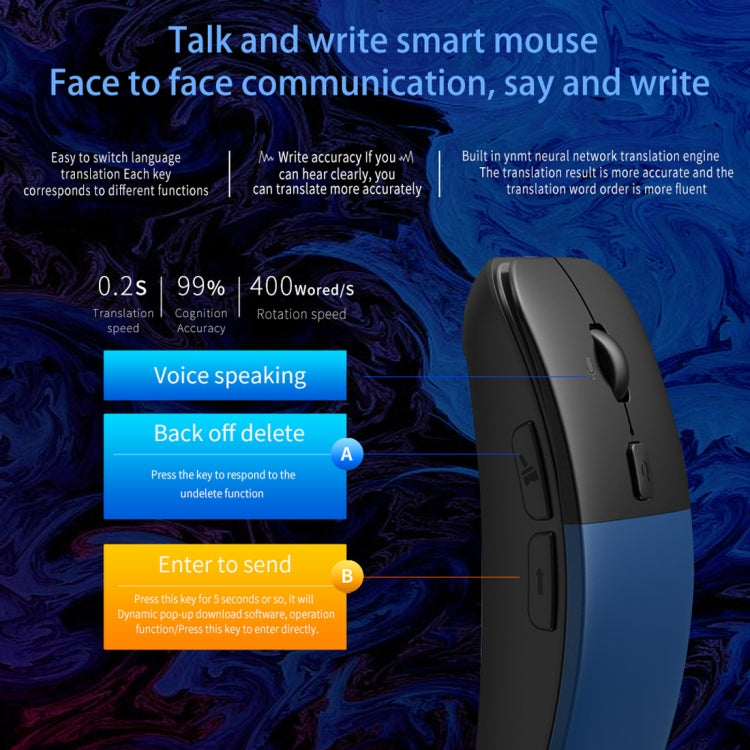Lisslune | Boeleo BM01 Smart Voice Language Translation Wireless Mouse (Gray)