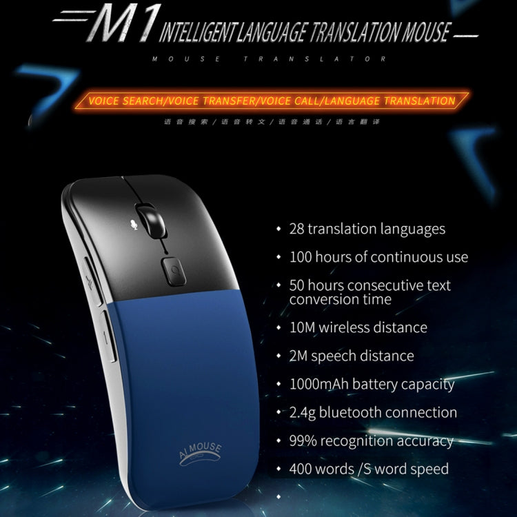 Lisslune | Boeleo BM01 Smart Voice Language Translation Wireless Mouse (Blue)
