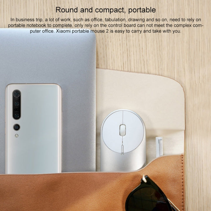 Lisslune | Original Xiaomi Portable Mouse 2 Optical Wireless Bluetooth 4.2 RF 2.4GHz 4000DPI Adjustable Dual-Mode Mouse (Silver)