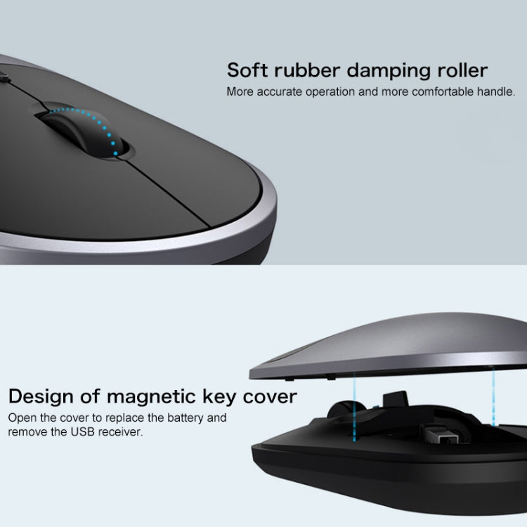 Lisslune | Original Xiaomi Portable Mouse 2 Optical Wireless Bluetooth 4.2 RF 2.4GHz 4000DPI Adjustable Dual-Mode Mouse (Silver)