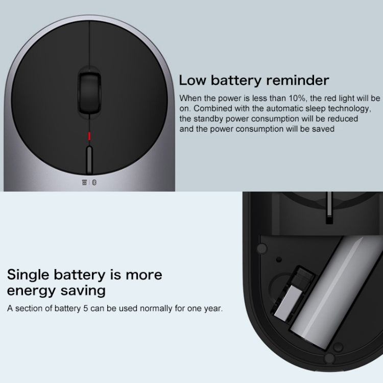 Lisslune | Original Xiaomi Portable Mouse 2 Optical Wireless Bluetooth 4.2 RF 2.4GHz 4000DPI Adjustable Dual-Mode Mouse (Silver)