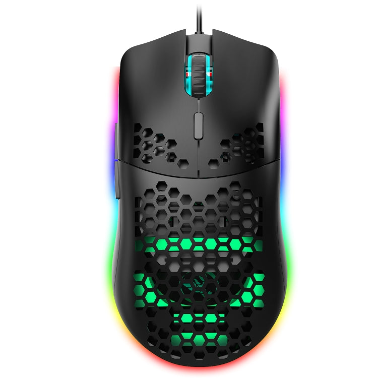 Lisslune | HXSJ J900 6 Button RGB Lighting Programmable Gaming Wired Mouse (Black)