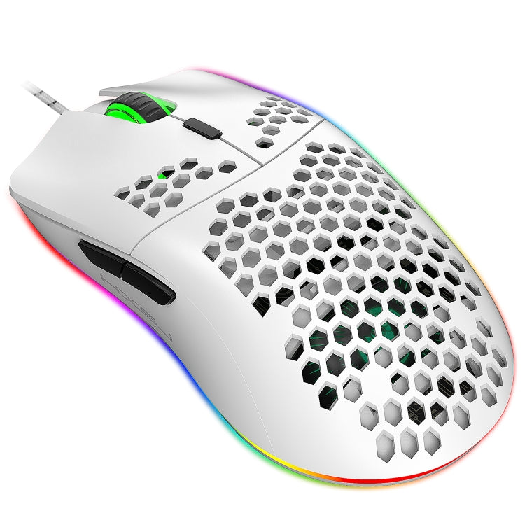Lisslune | HXSJ J900 6 Buttons RGB Lighting Programmable Gaming Wired Mouse (White)