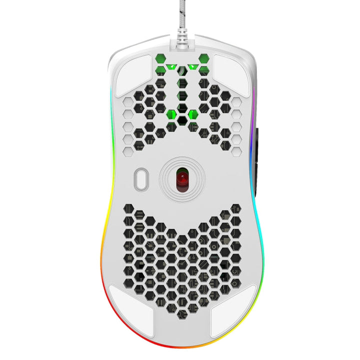 Lisslune | HXSJ J900 6 Buttons RGB Lighting Programmable Gaming Wired Mouse (White)