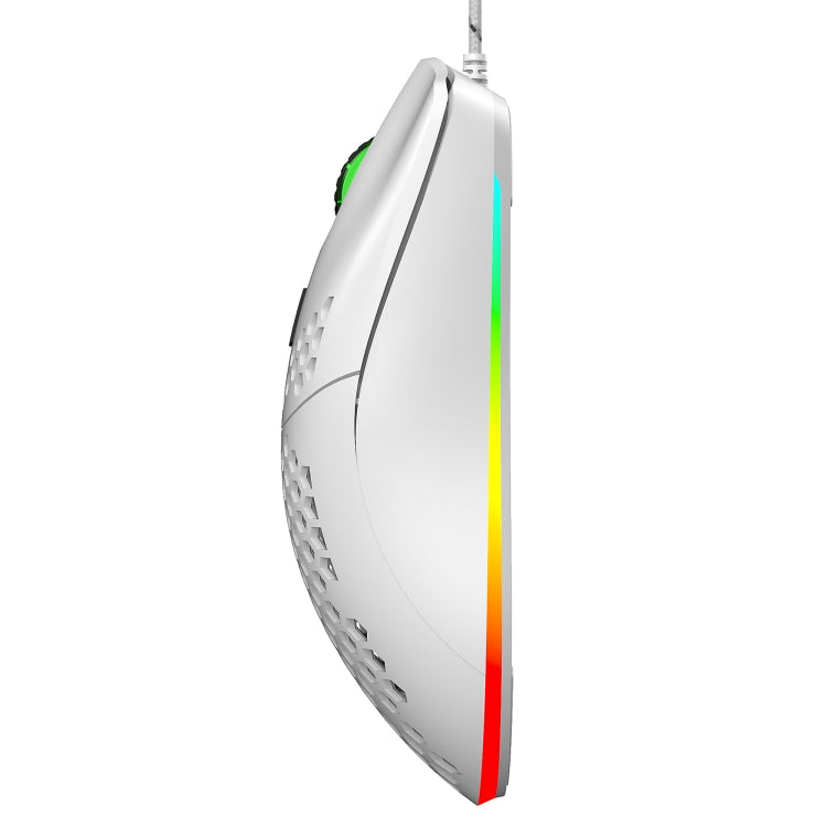Lisslune | HXSJ J900 6 Buttons RGB Lighting Programmable Gaming Wired Mouse (White)