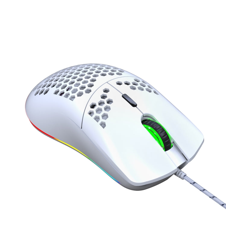 Lisslune | HXSJ J900 6 Buttons RGB Lighting Programmable Gaming Wired Mouse (White)