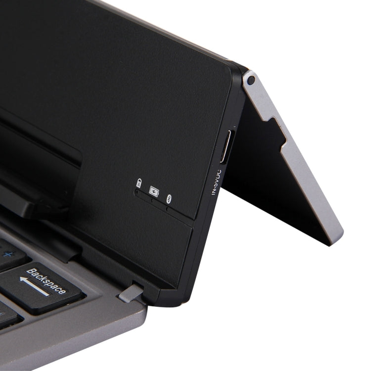 Lisslune | F18 Ultra-slim Rechargeable Folding 58 Key Bluetooth Wireless Keyboard with Holder (Gray)