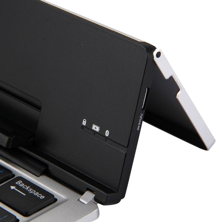 Lisslune | F18 Ultra-slim Rechargeable Foldable 58-Key Bluetooth Wireless Keyboard with Holder (Silver)