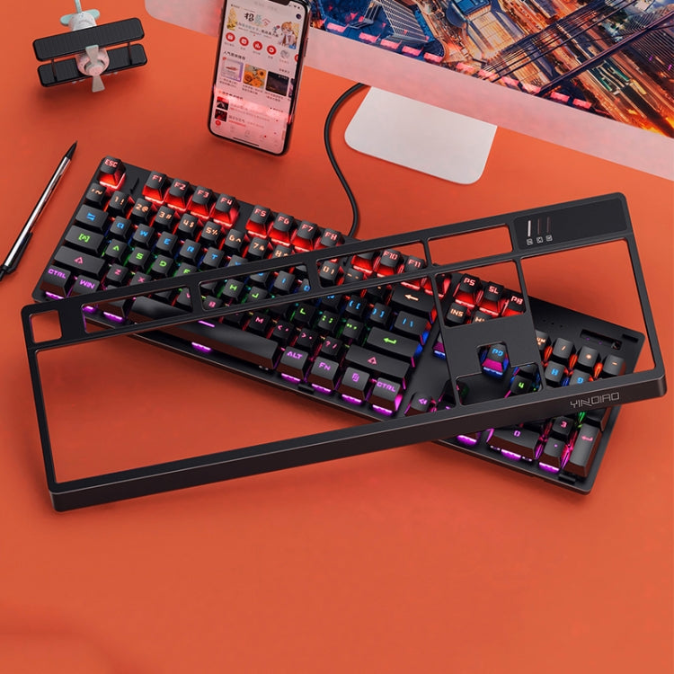 Lisslune | YINDIAO K300 USB detachable panel mechanical light blue shaft gaming wired keyboard (black)
