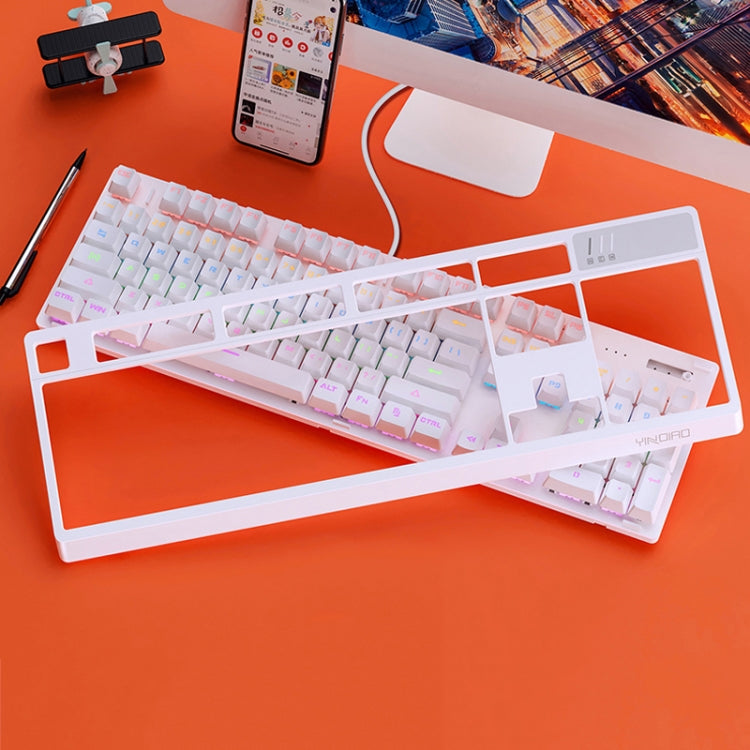 Lisslune | YINDIAO K300 USB detachable panel mechanical lighting blue wave gaming wired keyboard (white)