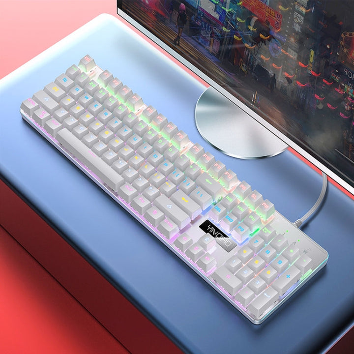 Lisslune | YINDIAO ZK-3 USB Mechanical Gaming Cable Keyboard, Black Shaft (White)