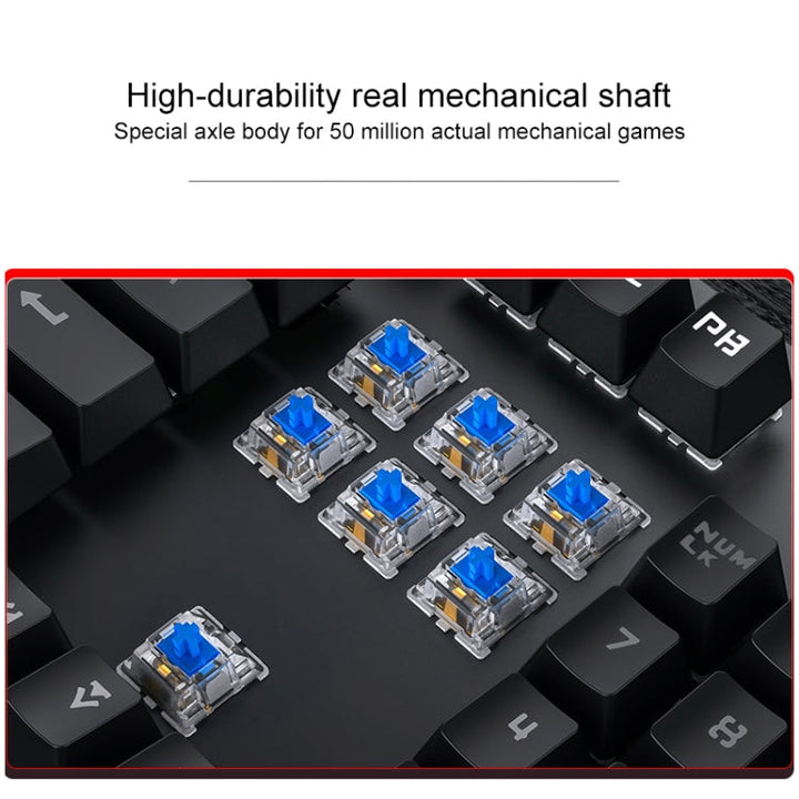 Lisslune | YINDIAO ZK-3 USB Mechanical Gaming Wired Keyboard, Black Shaft (Black)