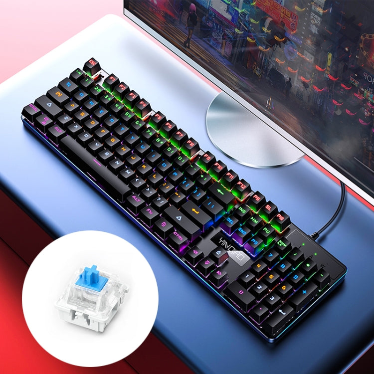 Lisslune | YINDIAO ZK-3 USB Mechanical Gaming Wired Keyboard, Blue Switch (Black)