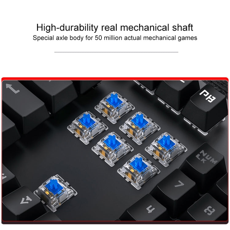 Lisslune | YINDIAO ZK-3 USB Mechanical Gaming Wired Keyboard, Blue Switch (White)
