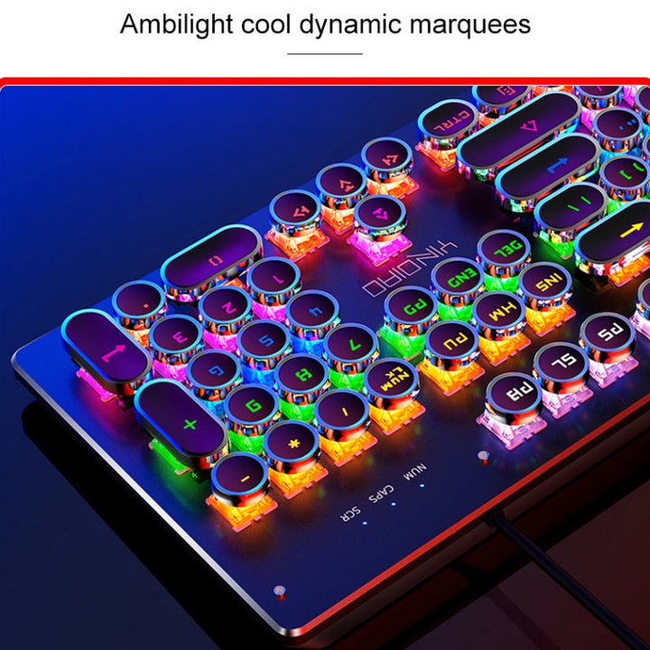 Lisslune | YINDIAO Electroplating Punk Mixed Light USB Mechanical Gaming Wired Keyboard, Blue Switch (White)